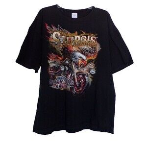 Sturgis 71st Annual Black Hills Rally 2011 Mount Rushmore Black T-Shirt 2X